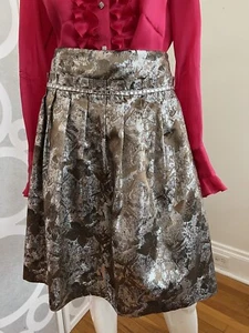Sparkle Gold & Silver Skirt 8 Fit N Flare by Carmen Marc Valvo Collection NYE - Picture 1 of 6