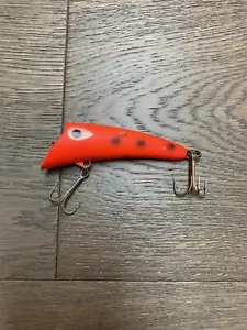 Esca da pesca vintage Heddon Hedd spina colore rosso fuoco - Foto 1 di 5