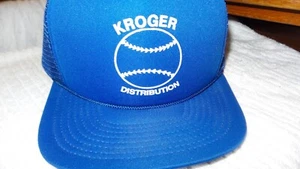 Kroger Grocery Stores Softball hat Logo Mesh Cap Baseball Hat Foam Lined! 52 - Picture 1 of 6