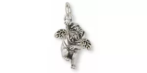 Pug Angel Jewelry Sterling Silver Handmade Dog Charm PG28-AC - Picture 1 of 1