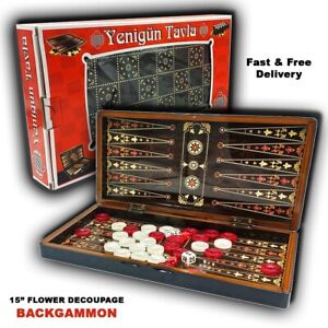 YENIGUN TURKISH Wooden Backgammon - Game Board Set - TAVLA  by YENIGUN