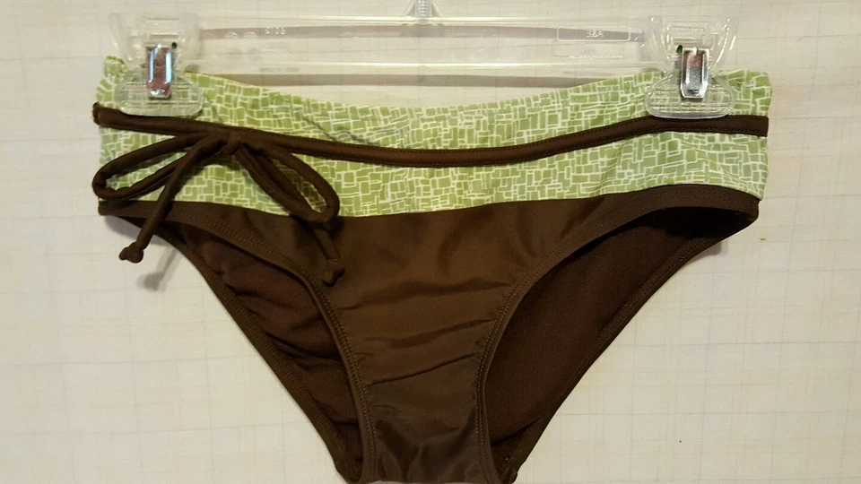 Parte inferior de bikini traje de baño JESSICA SIMPSON - talla S marrón con ribete verde Foto 1 de 4