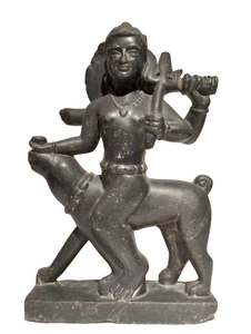Hindu statue of Shri Bhairava Deva in black schist - Picture 1 of 8