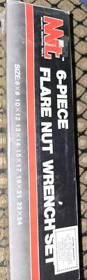 MIT 6pc. Flare Nut Wrench Set Triple Chrome Plated Metric 6 - 24 Taiwan NIB - Image 1 of 4
