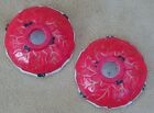 Vintage Christmas Holly Berry Candle Holders, Set of 2 Japan #2041 red 4" 1960's