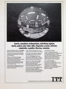 VINTAGE 60er Jahre Printanzeige ~ ITT 7300 ADX automatisches Datenaustauschsystem... - Bild 1 von 1