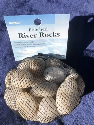 2 Pounds River Rock Stones - Natural Polished, Pebbles, 1 - 1 1/2 inch diameter  - Image 1 of 2