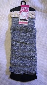 Chinese Laundry Luxury LegWarmers, One Size Fits Most Black White Lace On Top - Picture 1 of 11