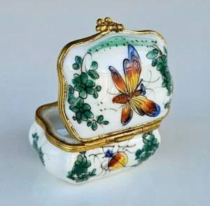 Antique 19th Century France Porcelain de Paris Limoges Porcelain Snuff Pill Box - Picture 1 of 17