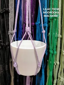 CLEARANCE - 2 for $5 - MEDIUM macrame Pot plant holder / hanger PURPLE/LAVENDER - Picture 1 of 4