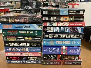 Military Fiction PB Lot of 18 Oliver North, Robin White, Savarin, Poyer, Cruise - Picture 1 of 5