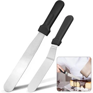 Icing Spatula Set 6" Angled 8" Straight Stainless Steel Cake Decorating - Picture 1 of 7