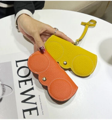 Suave Gafas Gafas Gafas de sol Bolsa Portátil Almacenamiento Cuero de vaca Estuche Foto 1 de 4