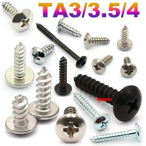 Phillips Large Flat Head Self Tapping Screws Carbon/Stainless Steel Tappers Bolt - Picture 1 of 31