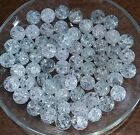 65 VINTAGE 1960'S CLEAR CRACKLE GLASS MARBLES FOR CRAFTS OR JEWELRY