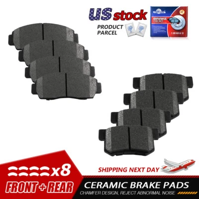 Front & Rear Ceramic Disc Brake Pads Set for 2001 2002 2003 Acura CL TL RL - Image 1 of 4