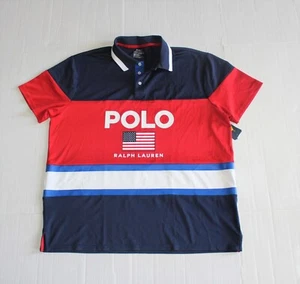 Polo Ralph Lauren Custom Fit Performance Flag Polo in Size XL in Navy - Picture 1 of 3