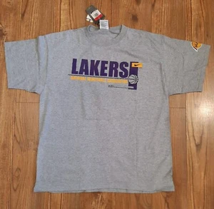 NEW w/TAGS Vintage NIKE NBA LOS ANGELES LAKERS Y2K 1990s Gray TEE T Shirt Size L - Picture 1 of 3