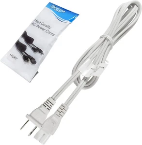 HQRP AC Power Cord 6ft for Sony PlayStation PSX PS1 PS2 Fat Mains Cable, White - Afbeelding 1 van 10