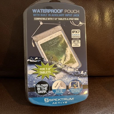 Waterproof Pouch For 7-8" tablets or iPad Mini IPX7 certified W/ Aux Port GLOW - Image 1 of 2