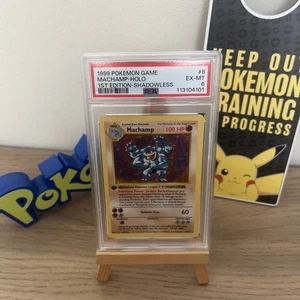 Pokémon TCG Machamp Holo 1st Edition Shadowless Card Base Set 8/102 PSA 6 - Picture 1 of 2
