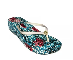Tory Burch Damen-Plateausandalen mehrfarbig Blumenmuster Größe 10 - Bild 1 von 6