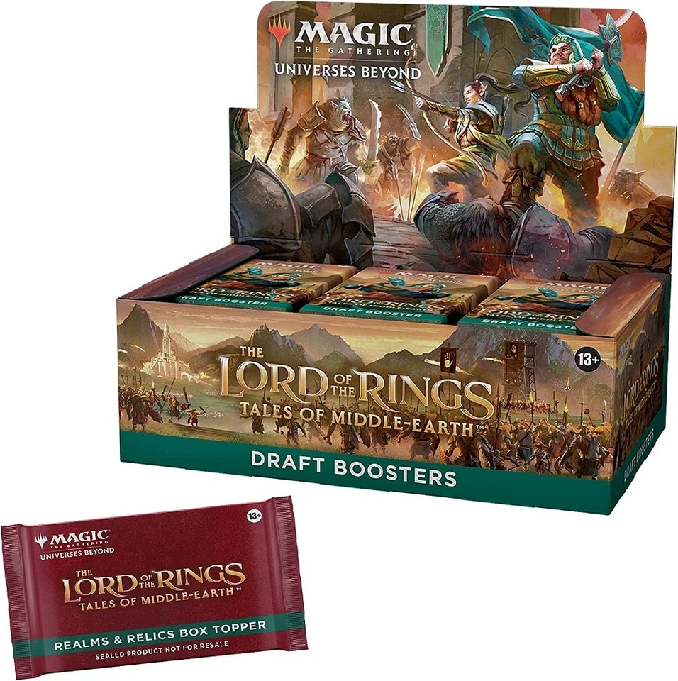 Magic: The Gathering The Lord of The Rings: Tales of Middle-Earth Draft Booster Box 36 Packs and 1 Box Topper Card