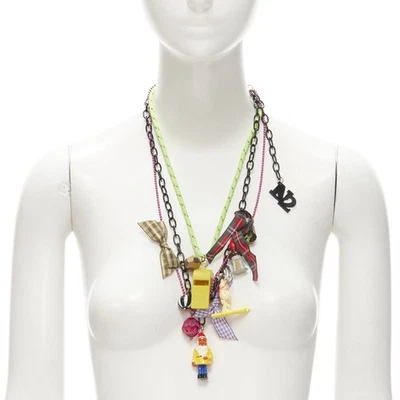 N2 LES NEREIDES colorful gnomes plaid ribbons Harajuku necklace bracelet - Image 1 of 4