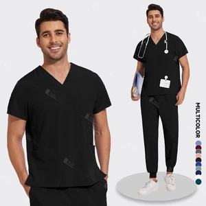 Men's Lightweight Anti Wrinkle Medical Scrub Set Nurses Doctors New Health Gift - Picture 1 of 34