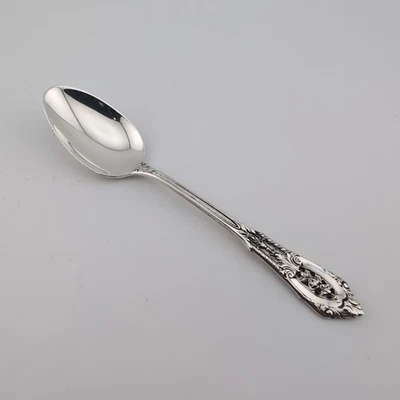 Cuchara Demitasse Wallace Rose Point de plata esterlina - 4" - sin monograma Foto 1 de 3