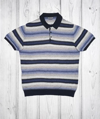 Corneliani linen silk knitted polo size 60 (2-3-4 XL) - Imagem 1 de 4