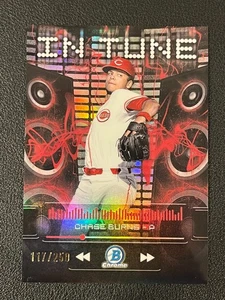 Chase Burns 2024 Bowman Chrome In Tune Refractor /250 Reds  - Picture 1 of 2