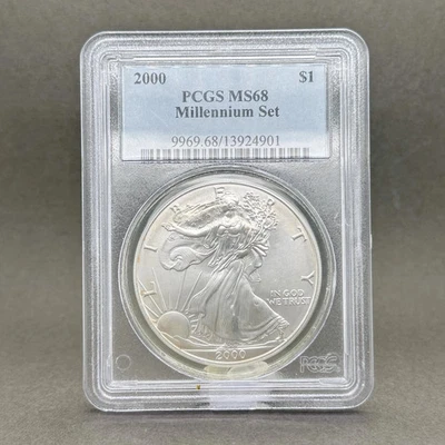 Estate 0.999 Fine Silver 2000 American Eagle Dollar Coin PCGS MS68 - Image 1 of 4
