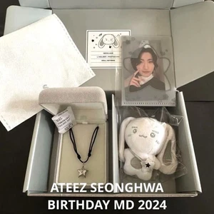 ATEEZ SEONGHWA BIRTHDAY KIT 2024 NECKLACE Plush Doll Key Ring Photo Card Unused - Picture 1 of 6