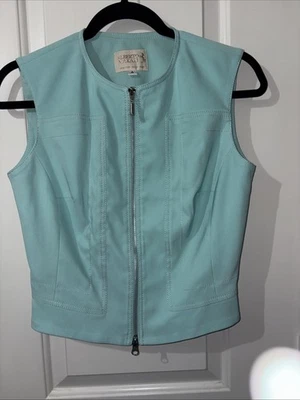 Chaleco Alberto Makali Vintage Turquesa Talla 4 Foto 1 de 4