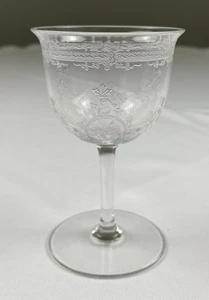 Engraved Port Glass Baccarat Crystal 4.25” VTG **FLAWED** - Picture 1 of 10