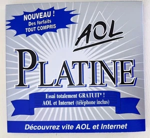 America Online Foreign PLATINUM Collectible Disc, Vintage AOL CD - FRENCH! - Picture 1 of 5