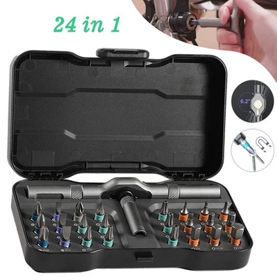 24Pcs Multi Bit Magnetic Precision Screwdriver Set,  24 in 1 Ratchet Screwdriver - Image 1 of 4