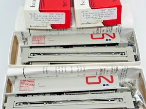 2x Intermountain CN-03/04 HO Red Noodle 4 Bay Cylindrical Grain Car KIT LOT - Bild 1 von 4