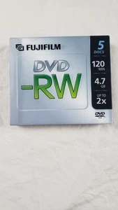 Fujifilm DVD-RW DVD Discs 120 Min 4.7GB Jewel Cases *Brand New - Picture 1 of 4