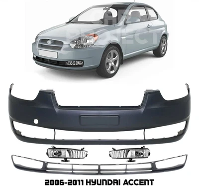 Крышка переднего бампера панель и нижняя решетка для 2006-2011 Hyundai Accent - Изображение 1 из 4