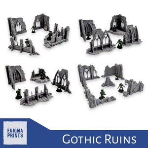 Gothic Urban Ruins - 28mm 3D Printed Terrain Scenery | Multiple Styles - Bild 1 von 46