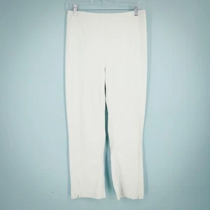 Lululemon Size 8 Bone Ribbed Softstream Zip High Rise Crop Flare Straight Pants - Picture 1 of 7