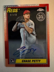 2025 Topps Update Chase Petty RC 1990 Topps Chrome Silver Pack Black Auto /10 - Bild 1 von 2