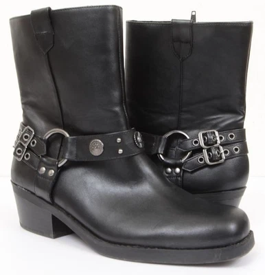 Wild Pair Sherri Women's 10 Harness Moto Booties Biker Rocker Vegan Leather - Image 1 of 4