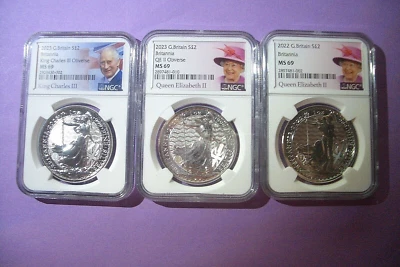 Britannia 2022 Queen/2023 King/2023 NGC MS69 Queen Elizabeth(LIMITED RELEASE) - Image 1 of 4