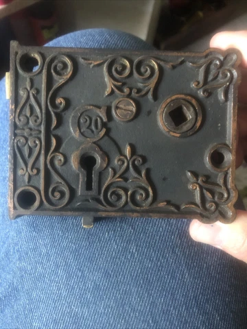 Antique Ornate Interior Box Lock Cover