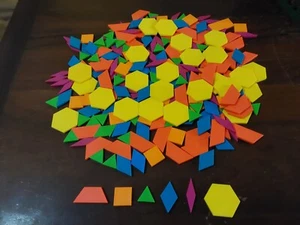 Educational Tangrams Math Manipulatives Homeschool Learning 1.10 Lbs Neon - Picture 1 of 3