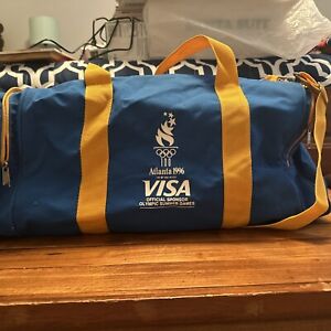 Olympics Atlanta 1996 Duffel Bag Vintage Visa Blue/yellow Tote Gym Bag