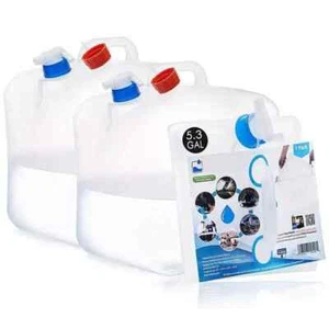 2Pack Collapsible Water Container w/ Spigot 10 Gallon Camping Water Storage Jug - Picture 1 of 6
